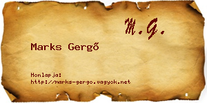 Marks Gergő névjegykártya
