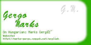 gergo marks business card